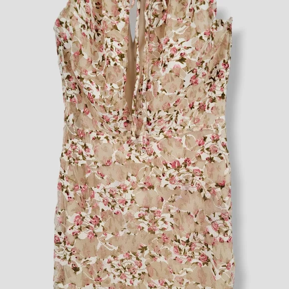 SAGE THE LABEL Four Letters Floral Lace Midi Dress Cream - Picture 12 of 16